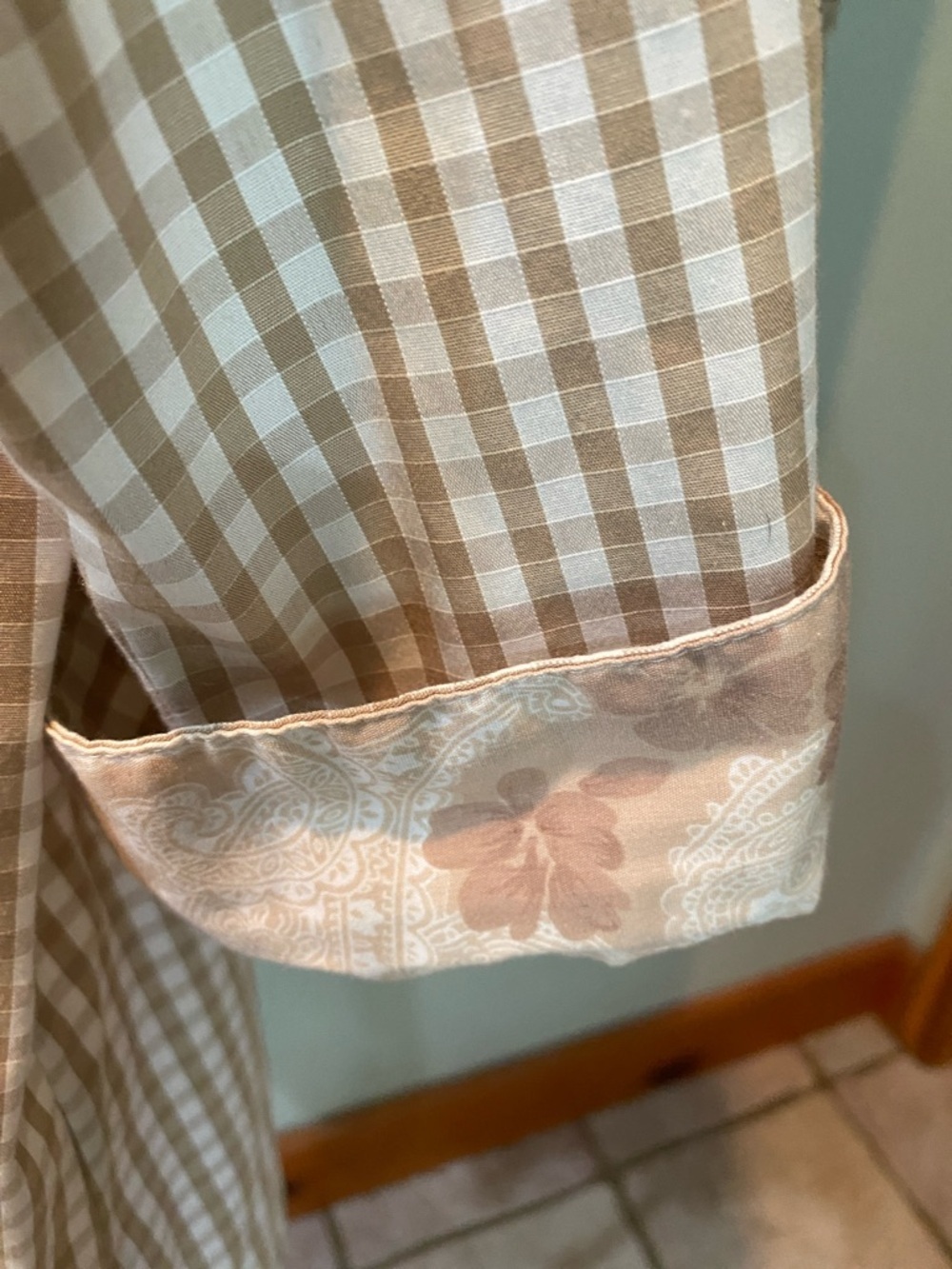 Alia Beige Gingham Button-Down Shirt - Picture 4 of 8